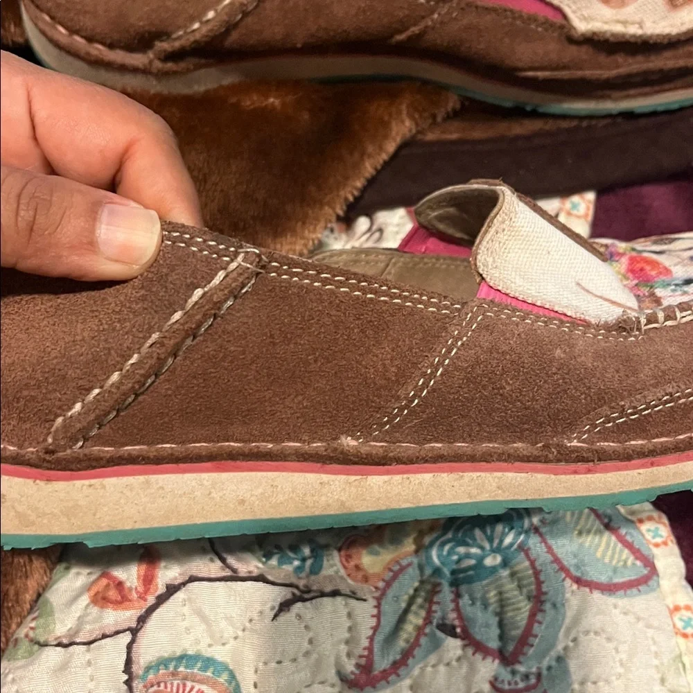 Ariat Cruiser Moc Toe Women's 8.5 B Suede Southwestern Brown Shoes 10029750 - Picture 4 of 6